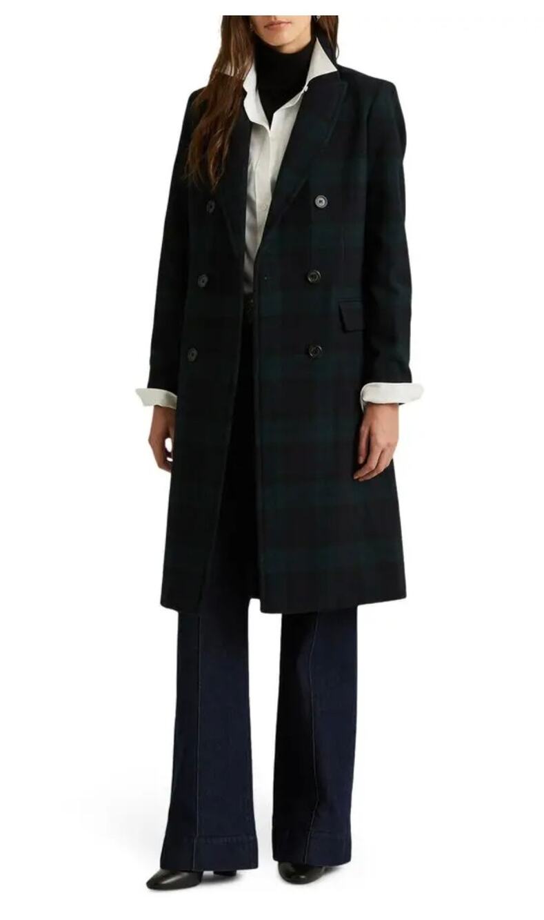 RALPH LAUREN Double Breasted Wool Blend Reefer Coat size 2 (New)